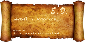Serbán Domonkos névjegykártya